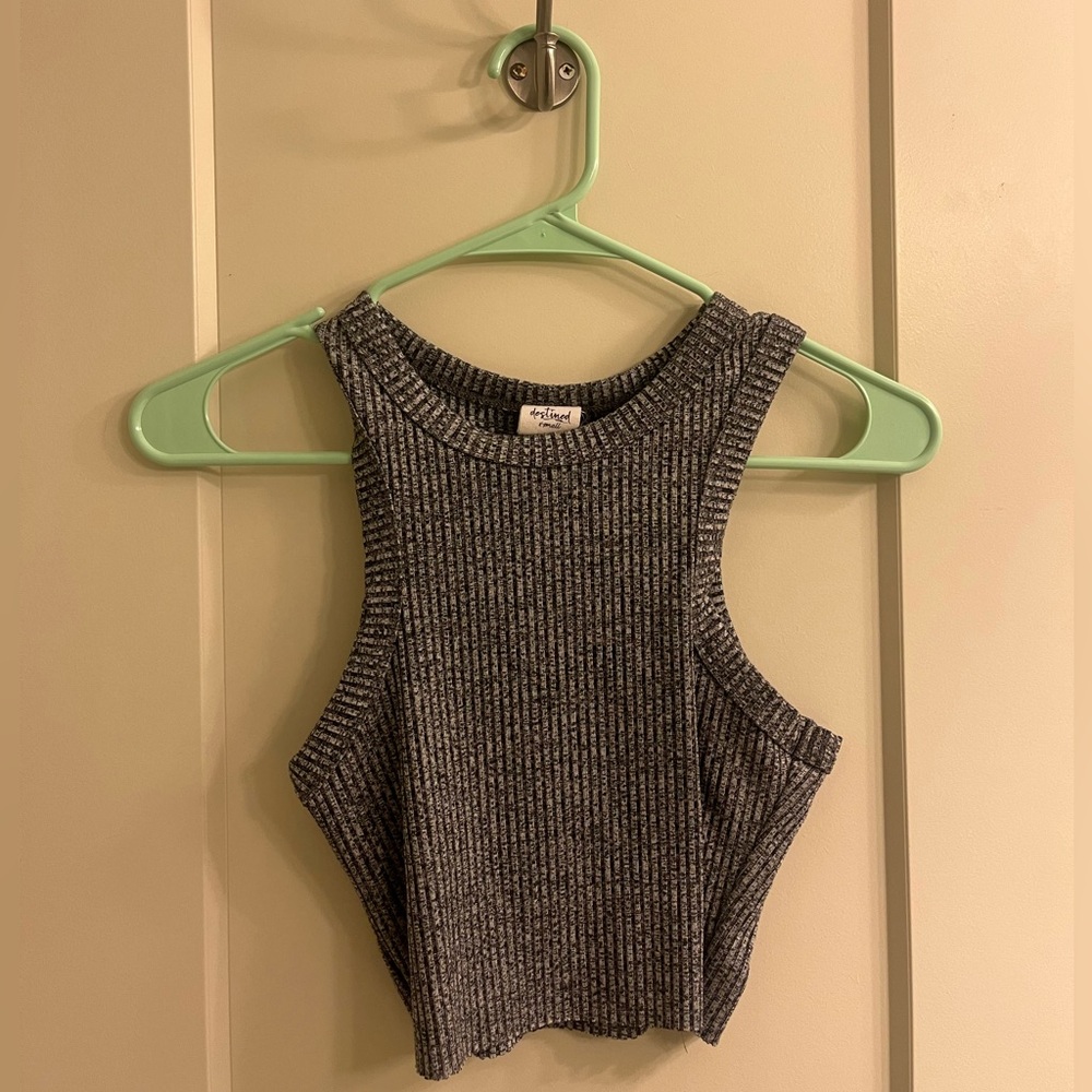 Destined Grey Cropped Tank